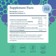 Product label for Youtheory Ashwagandha + GABA