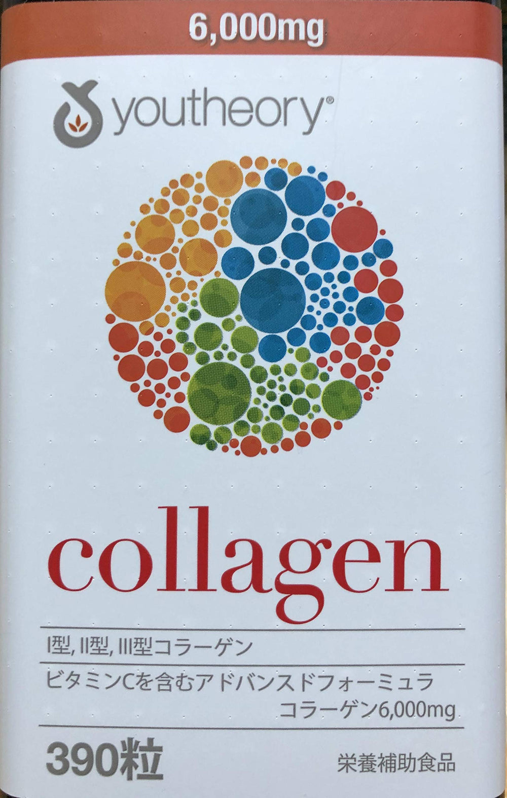 Close-up view of Youtheory collagen tablets