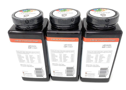 Close-up of collagen tablets highlighting benefits for skin, hair and nails