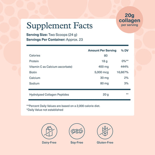 Youtheory Collagen Powder Vanilla 20 oz label close-up