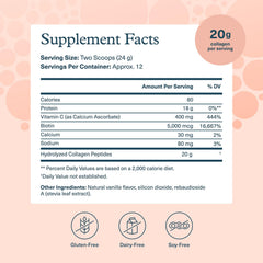 Scoop of vanilla collagen powder
