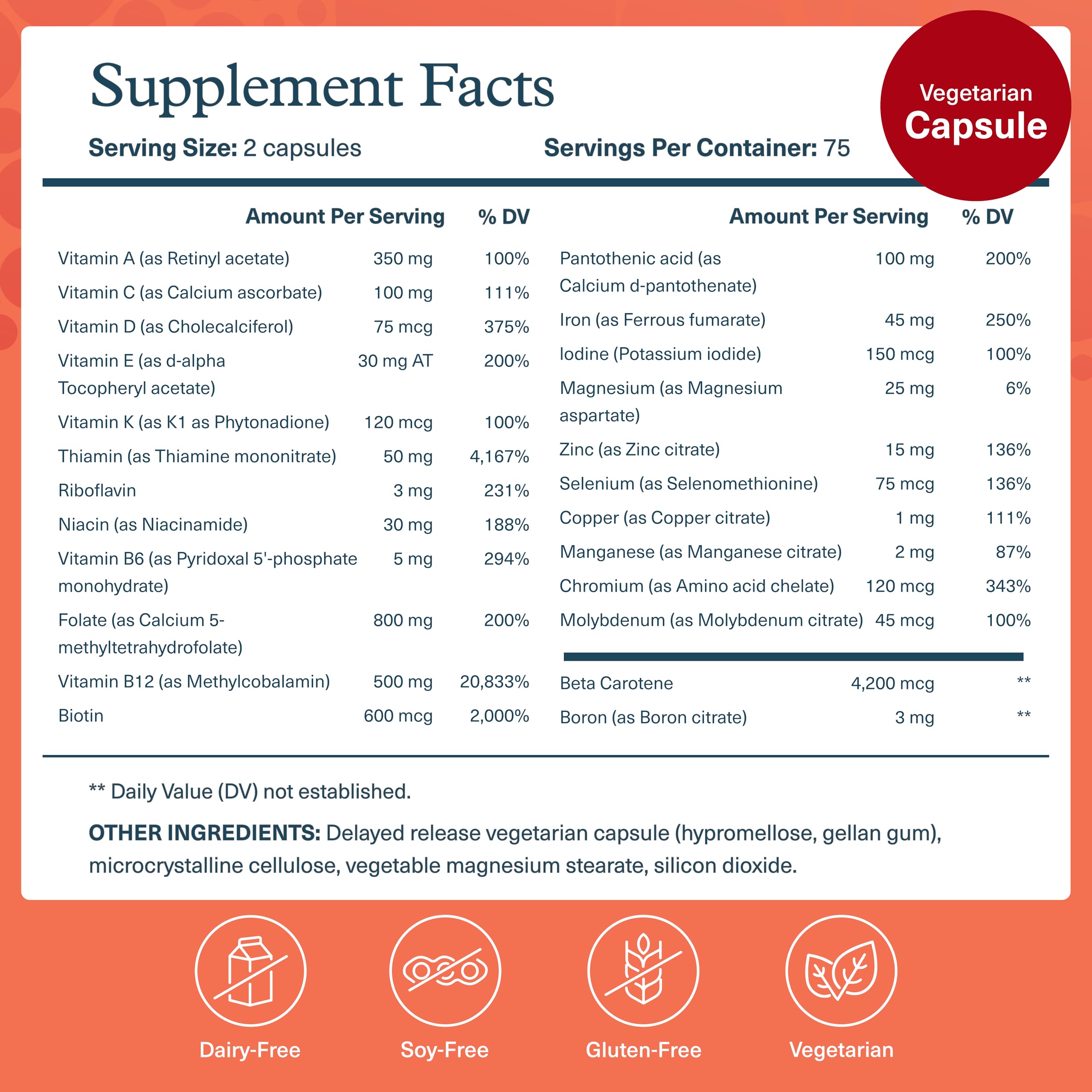 Close-up of vegetarian capsules from the supplement