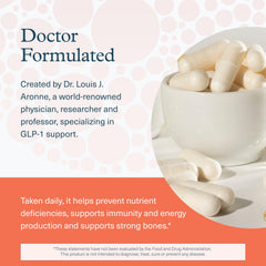 Label showing vitamin D, vitamin C, iron and magnesium