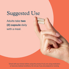Bottle with 150 vegetarian capsules displayed