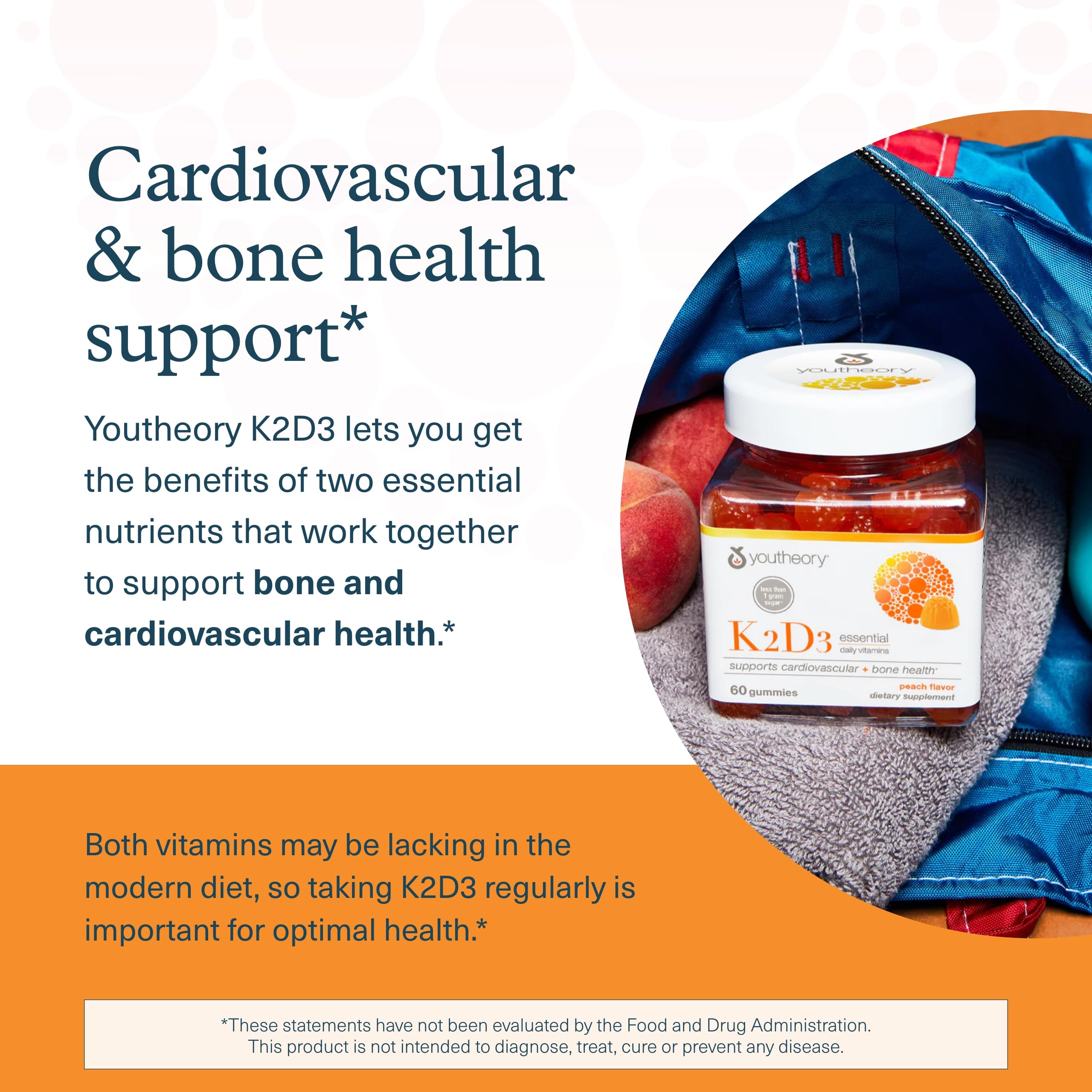 Back label with ingredients and allergen information for Youtheory K2D3