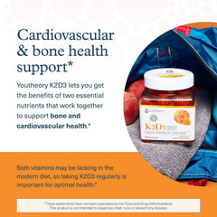 Back label with ingredients and allergen information for Youtheory K2D3