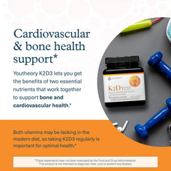 Bottle label featuring K2 and D3 ingredients