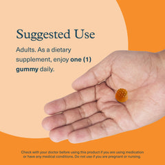 Close-up of peach-flavored K2D3 gummies