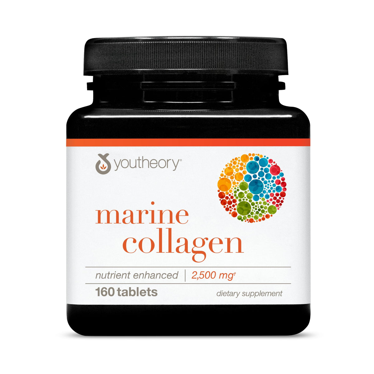 Bottle of Youtheory Marine Collagen 2500 mg
