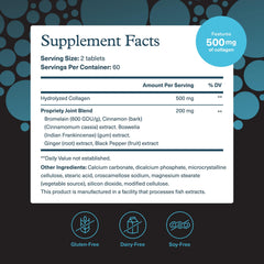 Back of bottle showing supplement facts