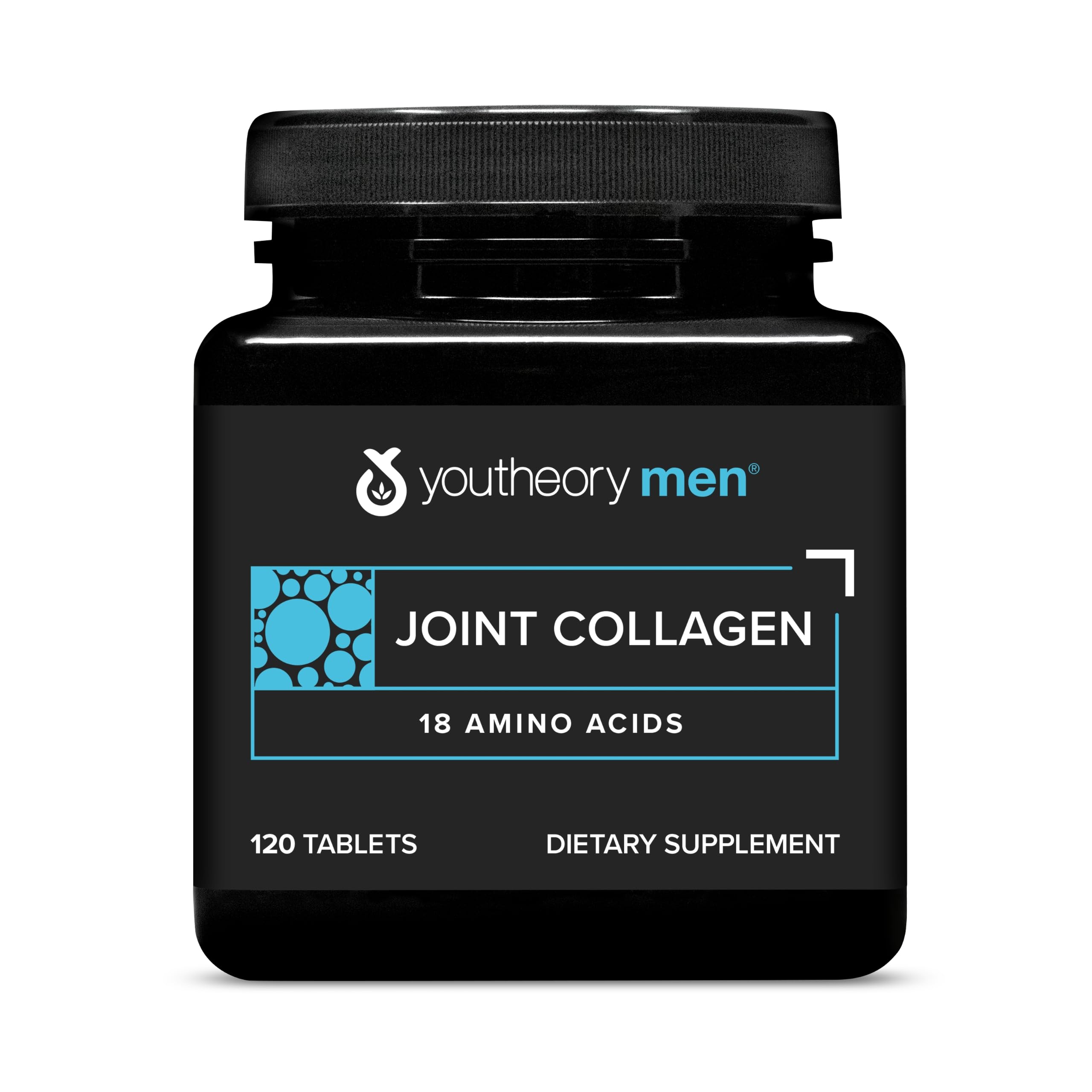 Bottle of Youtheory Men's Joint Collagen with 120 tablets