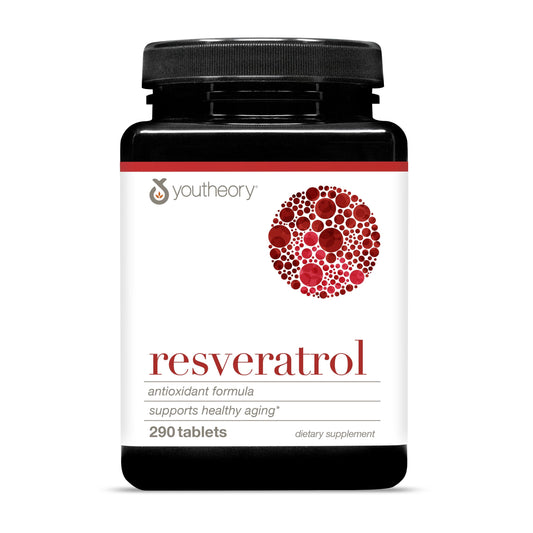 Youtheory Resveratrol Advanced Antioxidant Formula bottle with ResVida