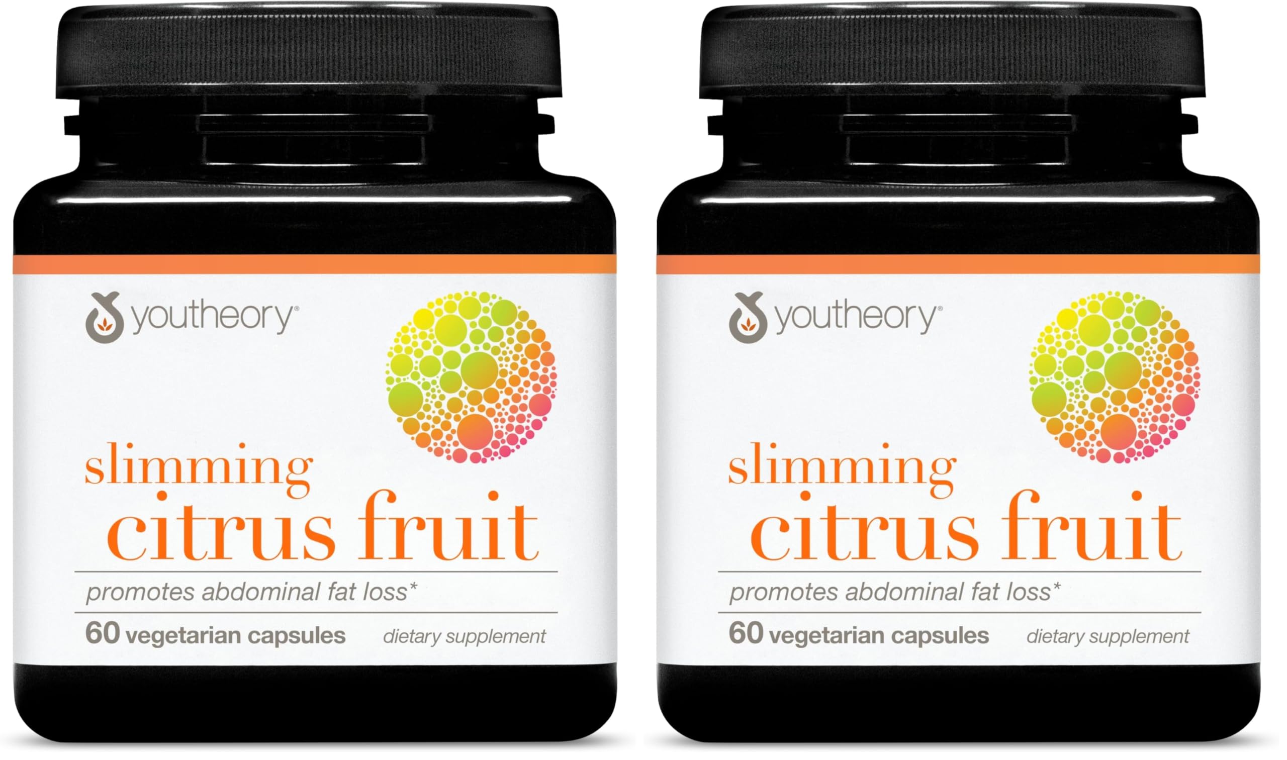 Bottle of Youtheory Slimming Citrus Fruit with 2 x 60 vegan capsules