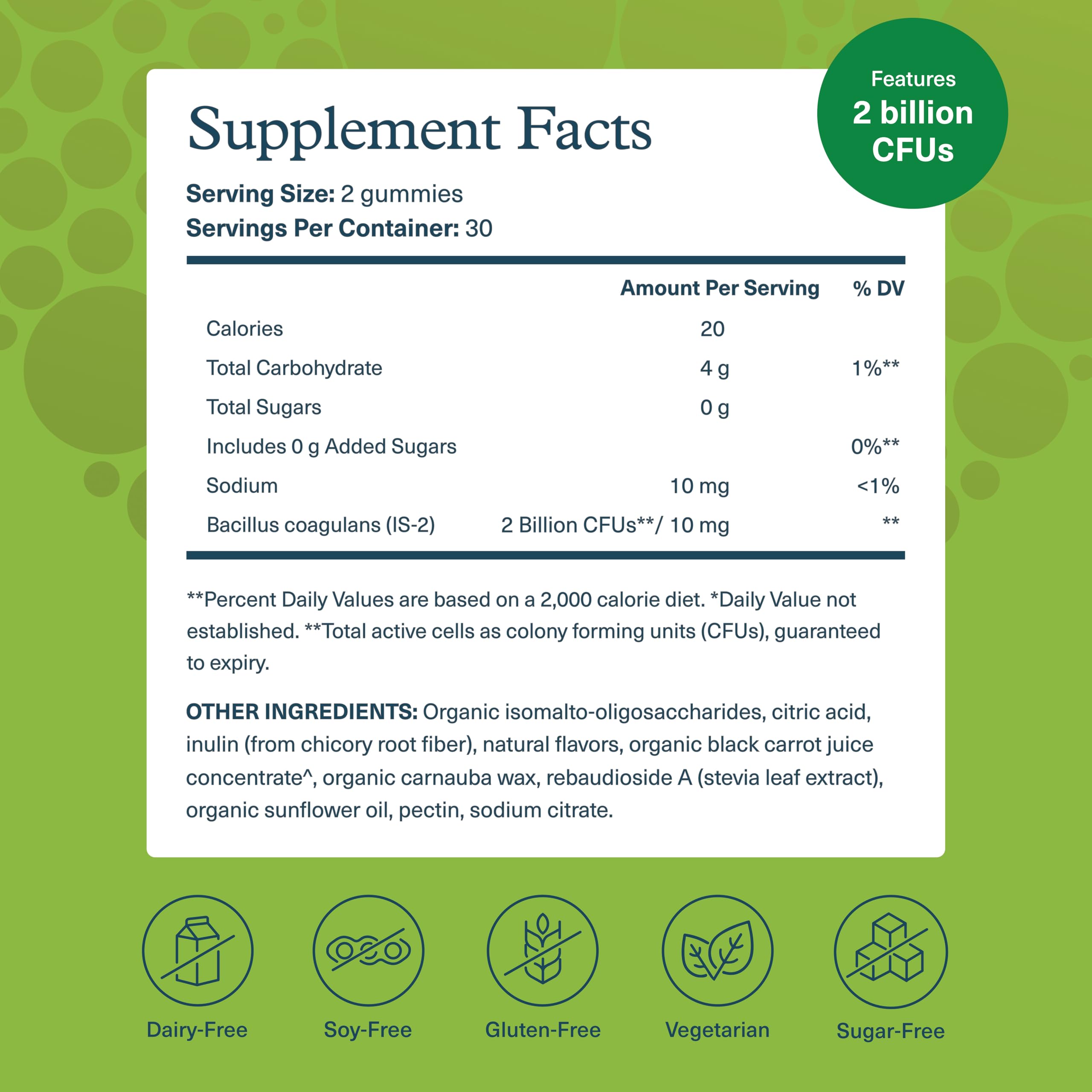 Youtheory Spore Probiotic bottle back label