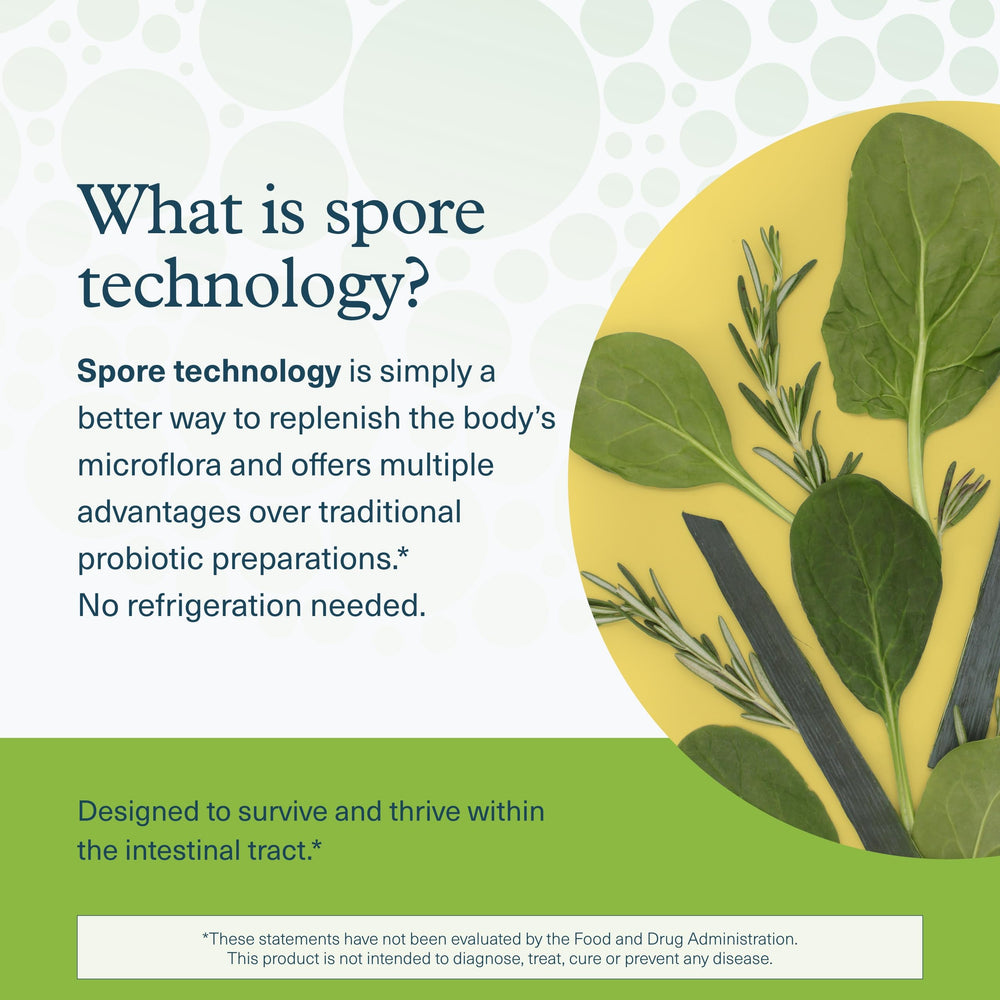 Front label showing 6 Billion CFU for Youtheory Spore Probiotic Powder