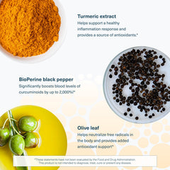 Olive leaf and black pepper illustration representing bioavailability