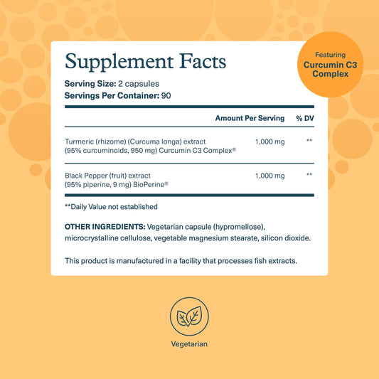 Curcumin C3 Complex with BioPerine black pepper illustration