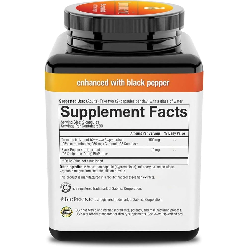 Dairy-free turmeric supplement packaging