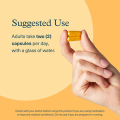 Dosage instruction: two capsules daily