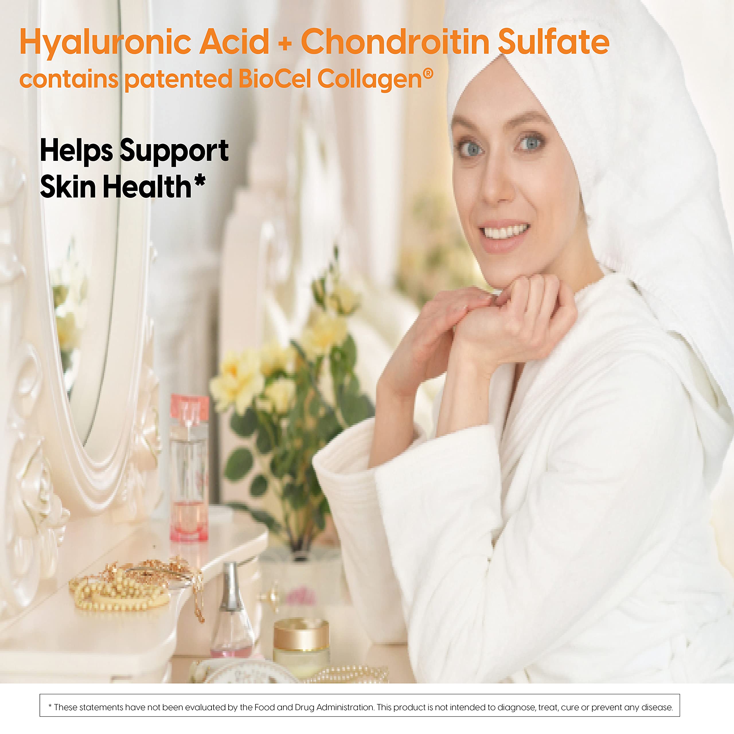 Graphic showing youthful skin and connective tissue support