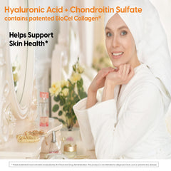 Graphic showing youthful skin and connective tissue support
