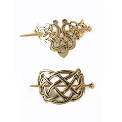YOVECATHOU Viking Celtic knots clip in gold for secure updos and daily wear