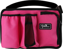 Rose Red Massage Bottle Bag front view with four pockets