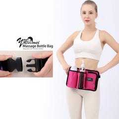 White woven logo area on Rose Red YR-3KD bottle bag