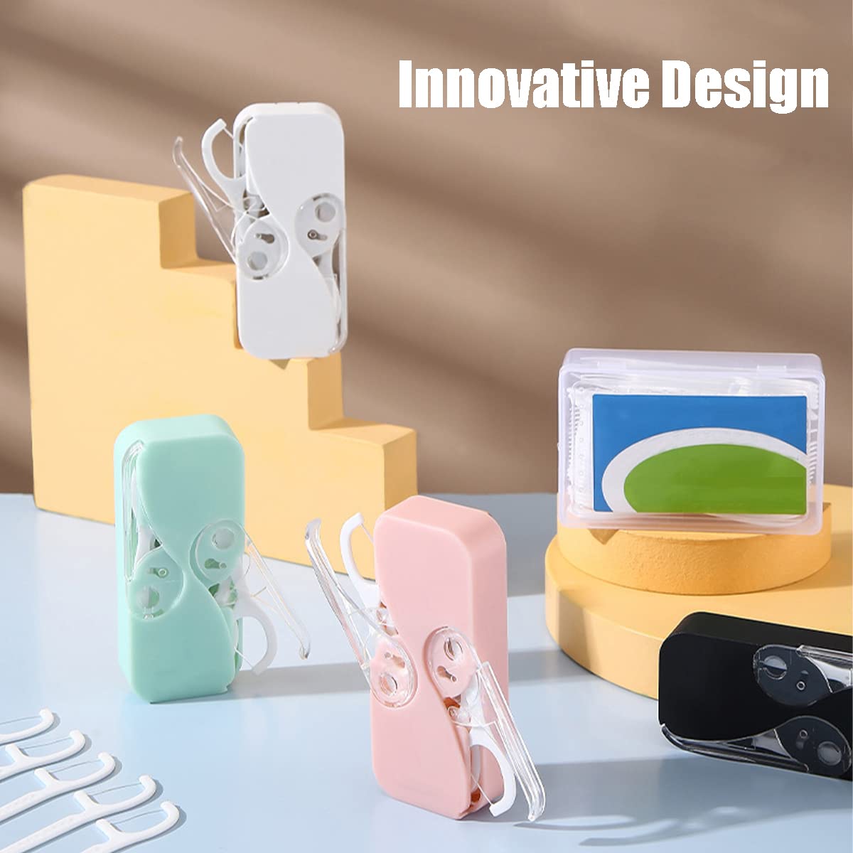 Close-up of the compact travel floss dispenser