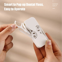 Dental floss strands with toothpick end details