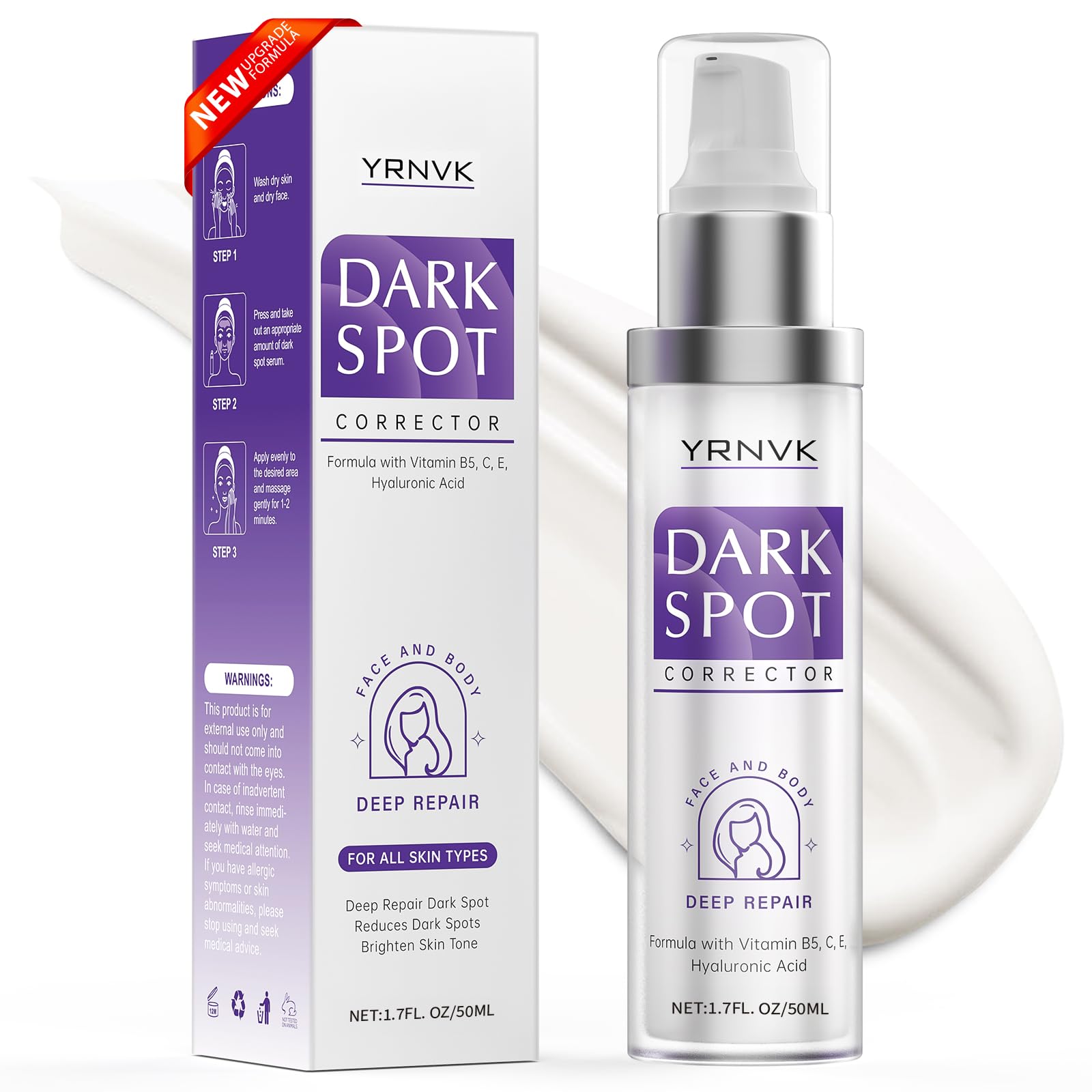 YRNVK dark spot remover bottle for even skin tone and targeted correction
