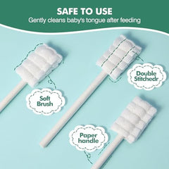Sturdy paper handle on the infant toothbrush