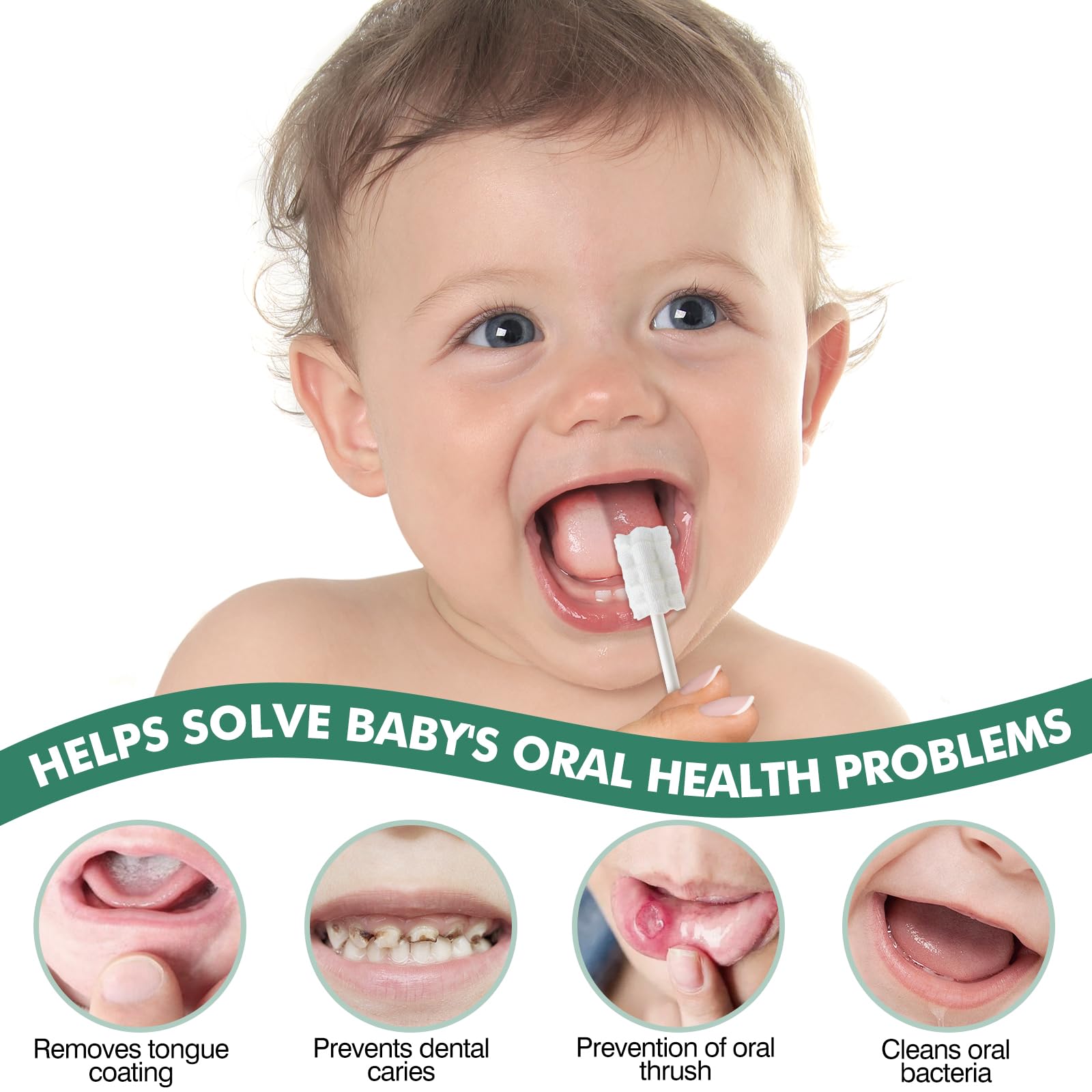 Sturdy paper handle with extended reach for baby's mouth