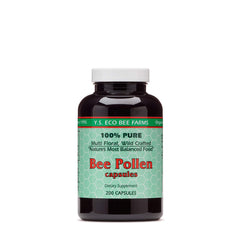 Main image: YS BEE FARMS Bee Pollen bottle with 550 mg capsules