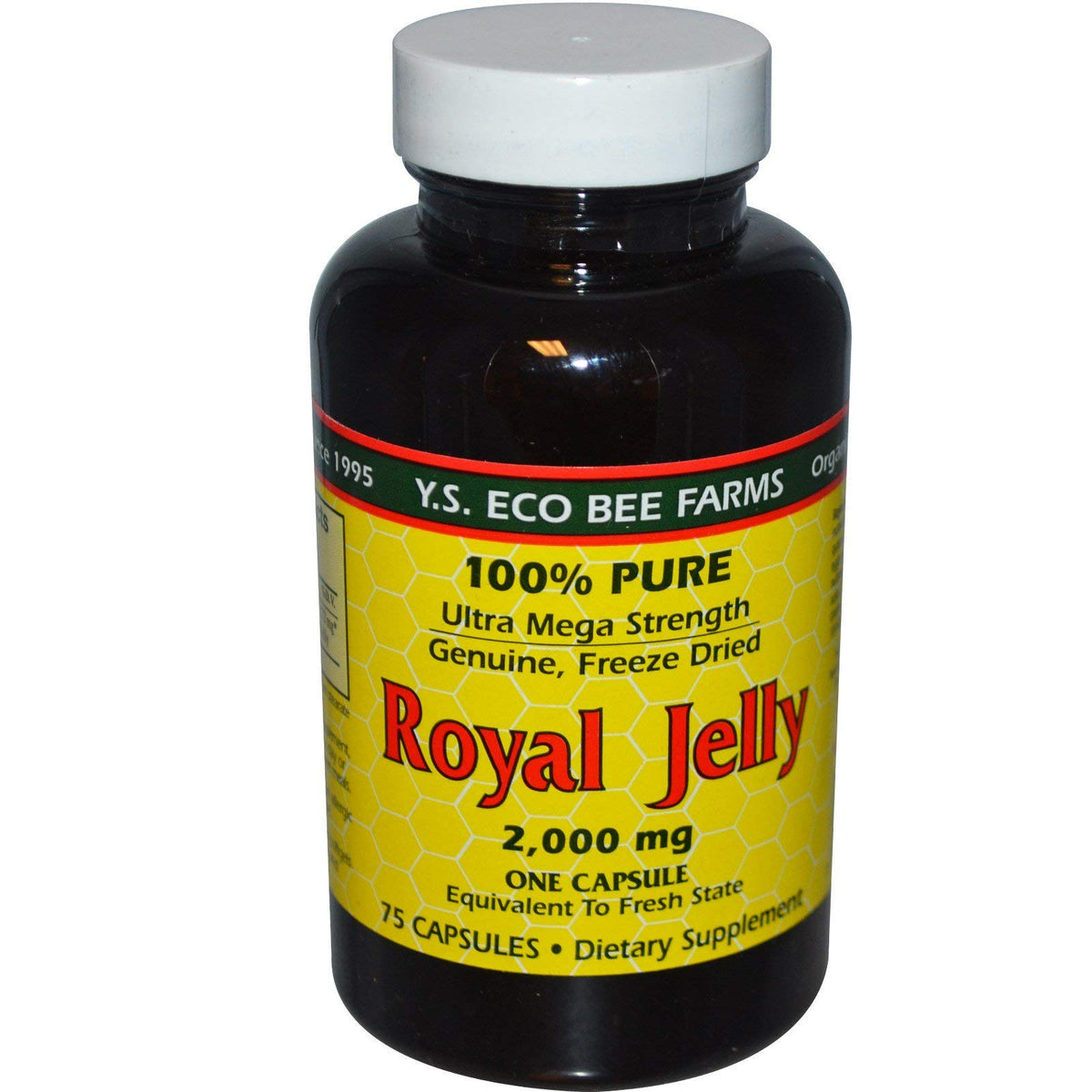 YS BEE Farms Royal Jelly 2000 mg bottle label