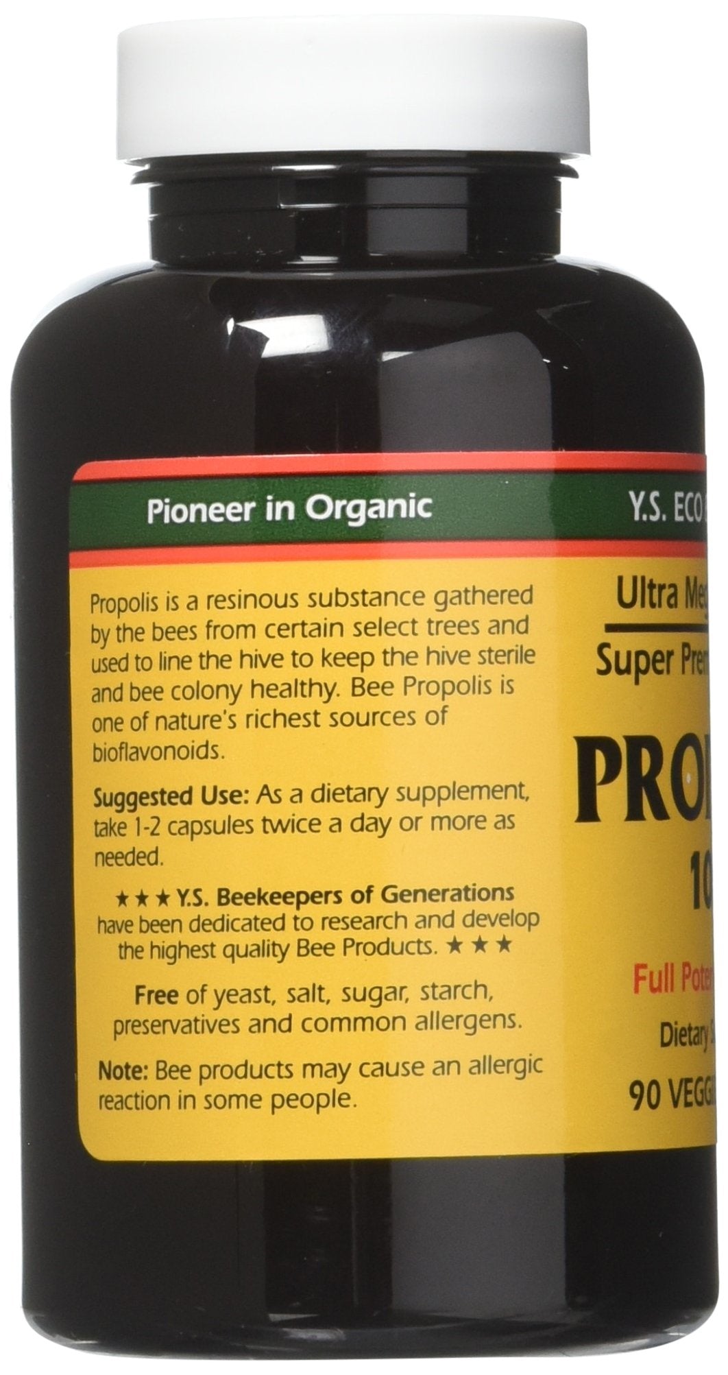 Close-up of Propolis 1000 bottle highlighting convenient capsule format.