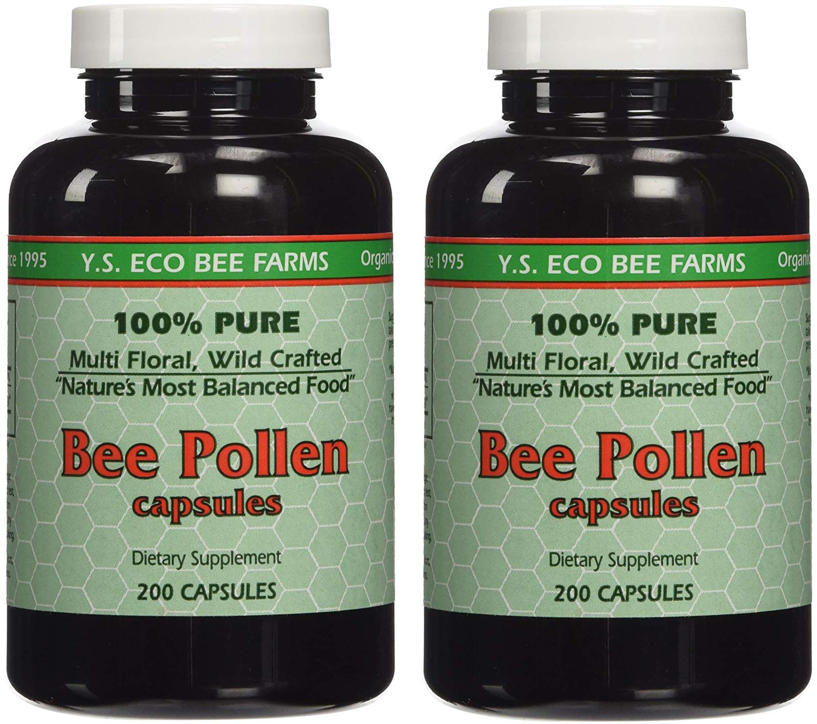 YS Organics Bee Pollen 2-Pack bottle front view