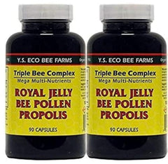 YS Organics Triple Bee Complex 90 Caps 2 Pack bottle front