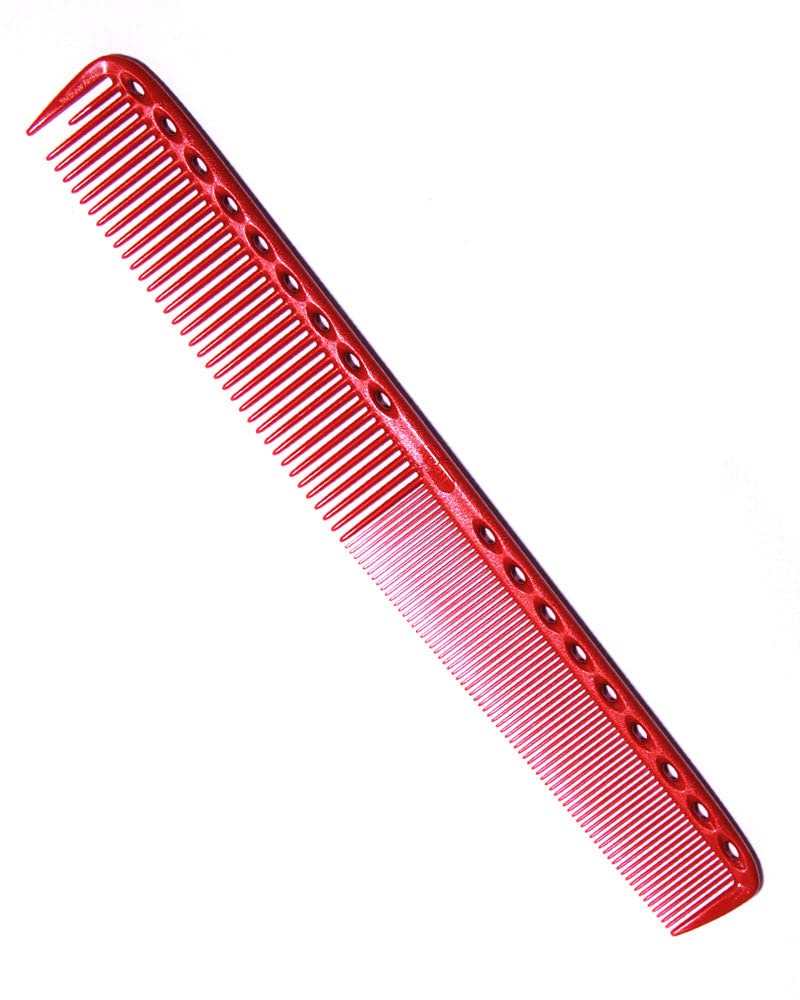 YS Park 335 Fine Cutting Comb (Extra Long) - Red, front view