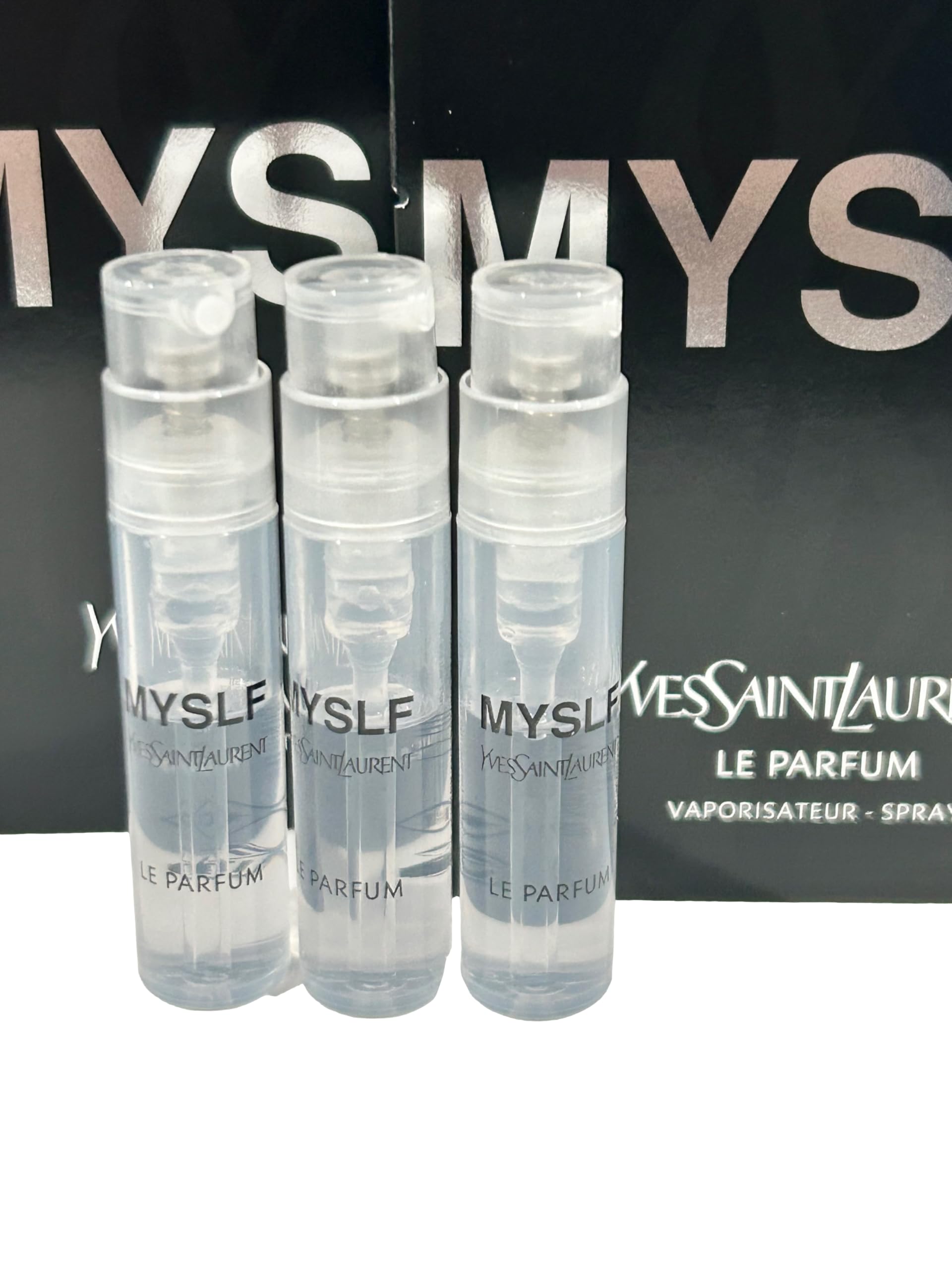 Partially filled MYSLF Le Parfum vials, convenient for quick reapplication