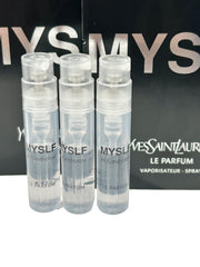 Partially filled MYSLF Le Parfum vials, convenient for quick reapplication