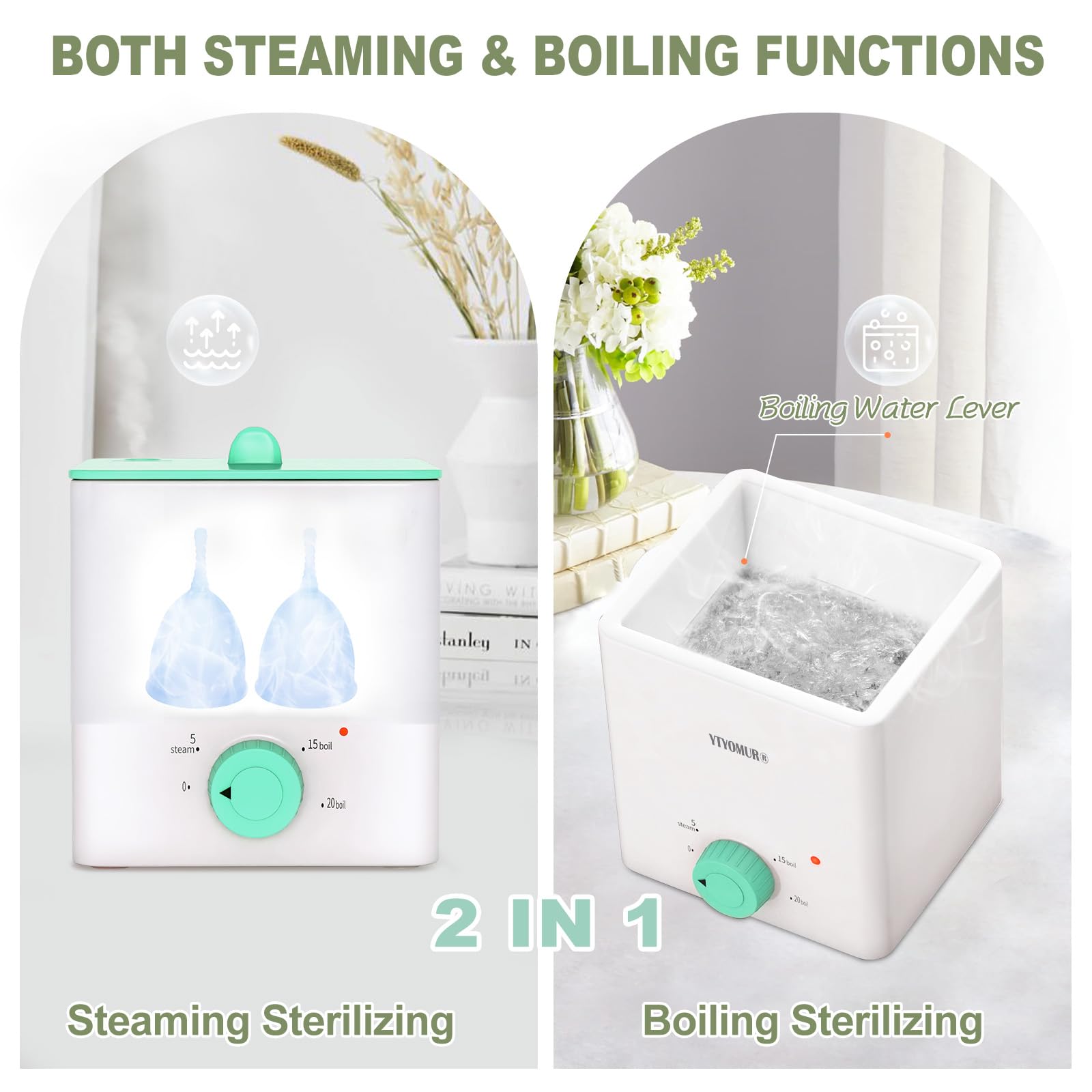 YTYOMUR cup steamer demonstrates quick-clean steam for reusable cups.