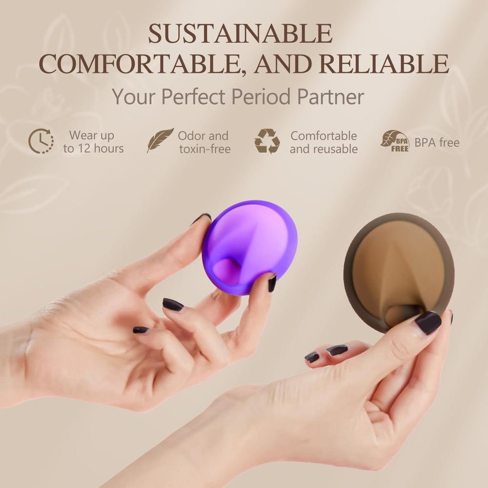 YTYOMUR reusable menstrual disc small-size close-up shows comfortable fit for lighter days.