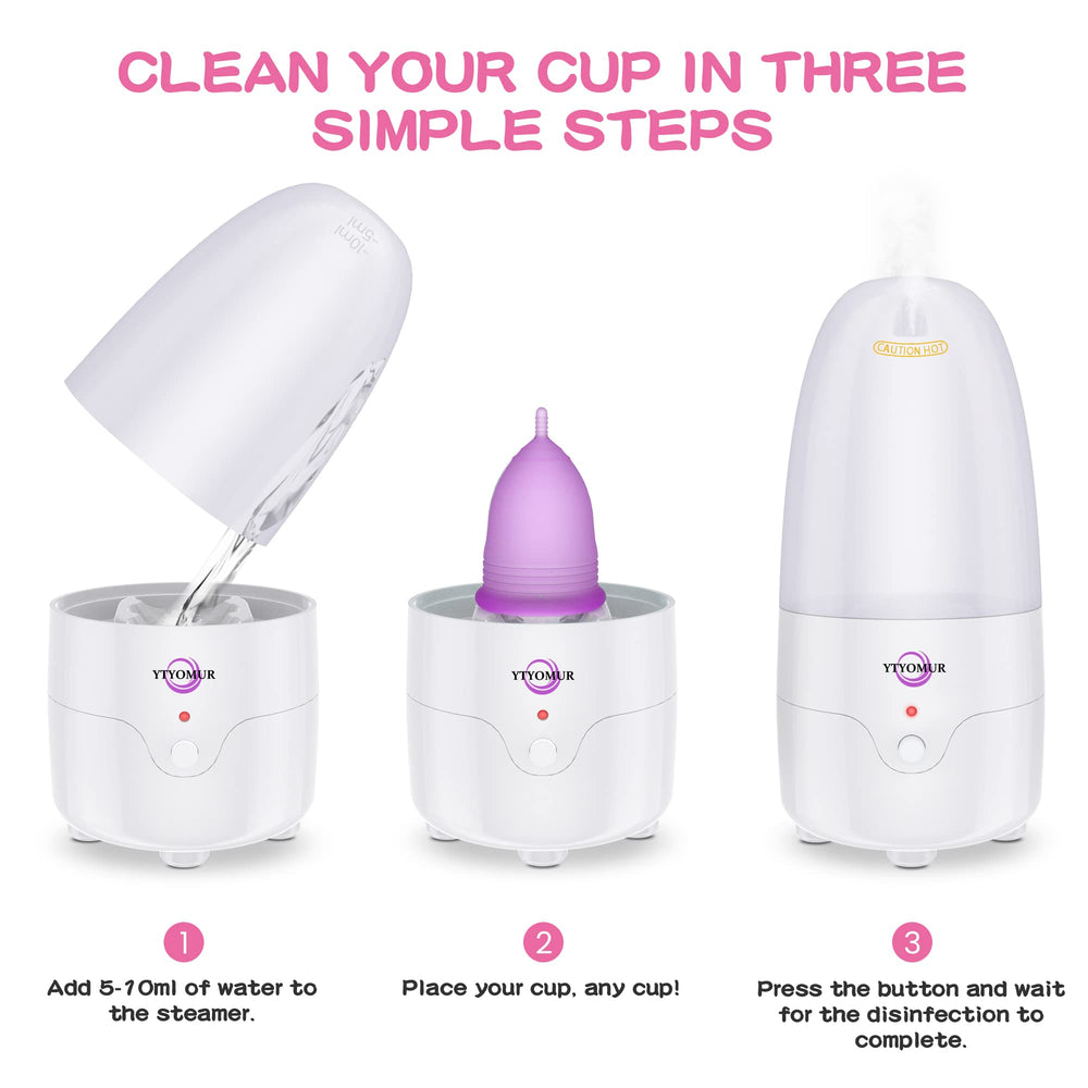 YTYOMUR steamer quick 3-minute cycle demonstrates efficient cup cleaning