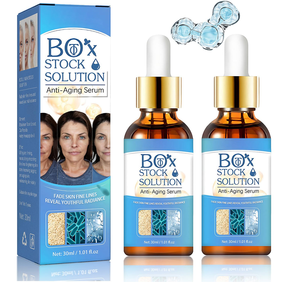 Yuanyuuo 2Box stock serum bottle front view for daily hydration