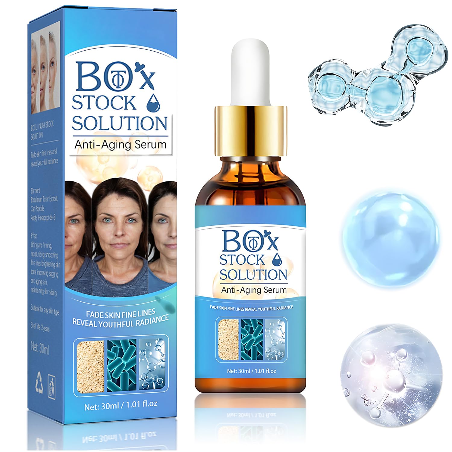 Yuanyuuo 2Box serum spot application on facial skin
