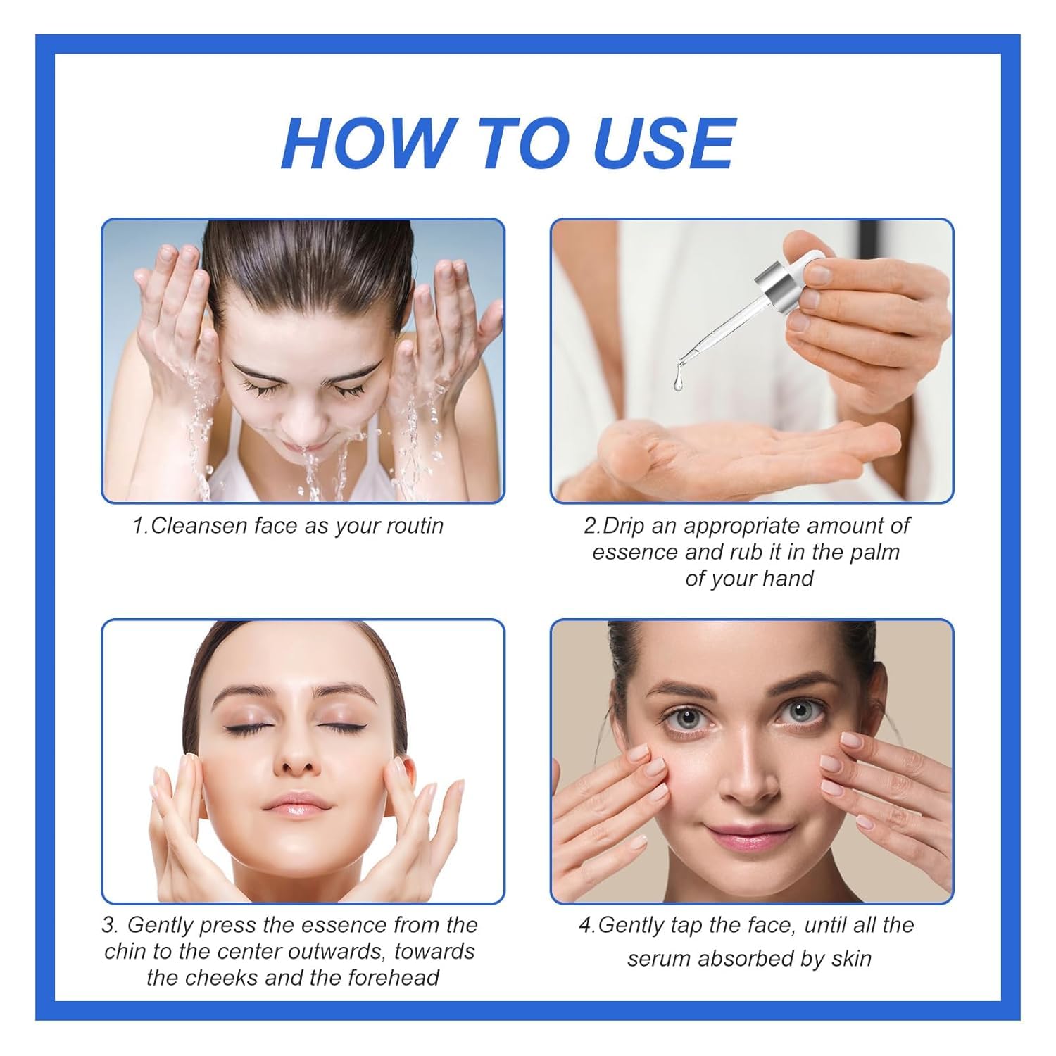 Yuanyuuo Box Face Serum on skin with a gentle tightening feel