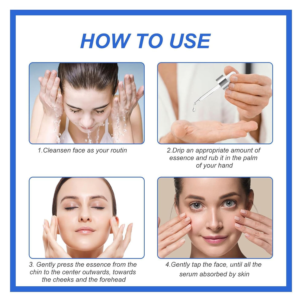Yuanyuuo Box Face Serum on skin with a gentle tightening feel