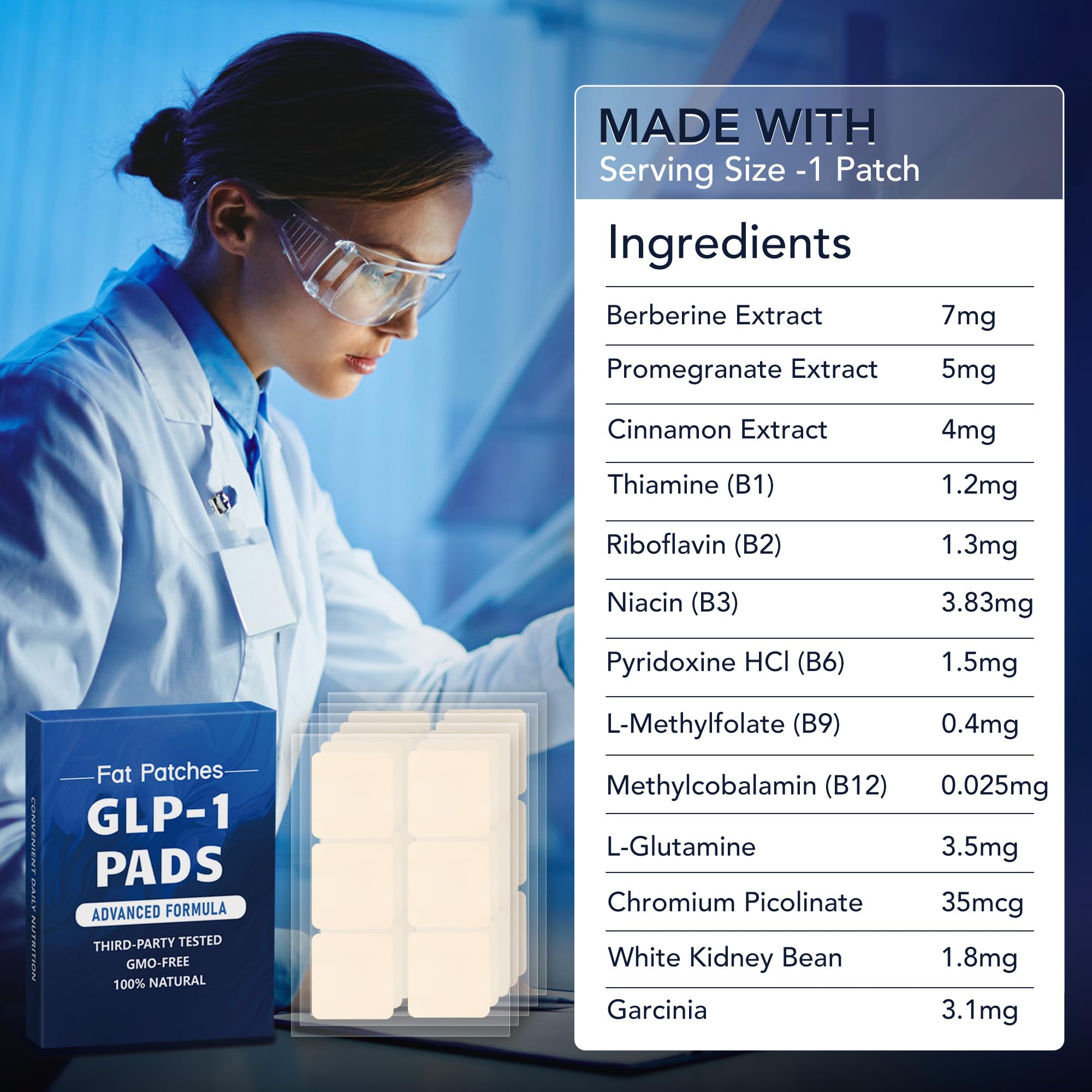 Close-up of the patch's premium skin-friendly adhesive