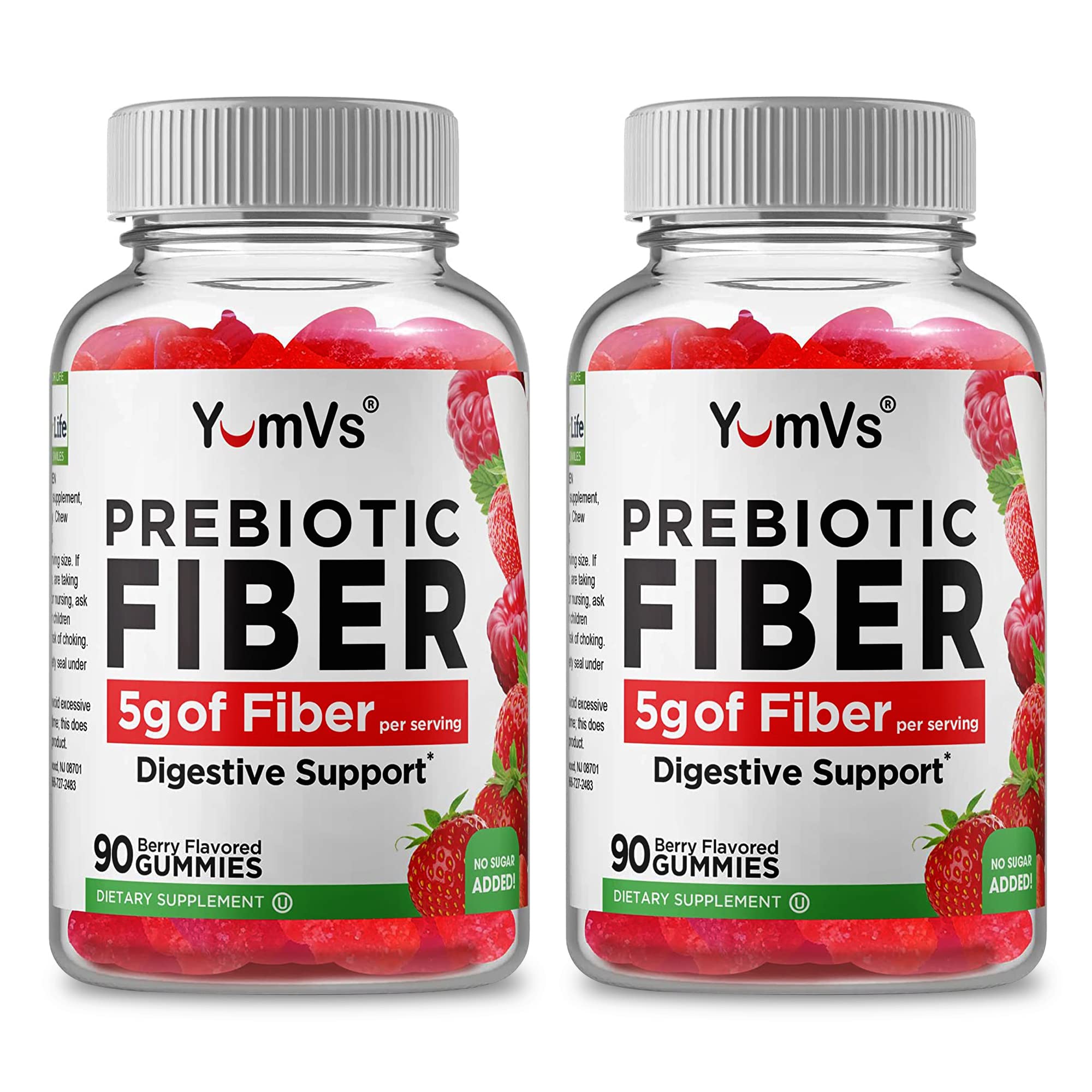 Yum-Vs Prebiotic Fiber Gummies bottle front